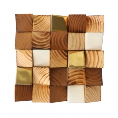 3D Wood Mixed Matal Mosaic