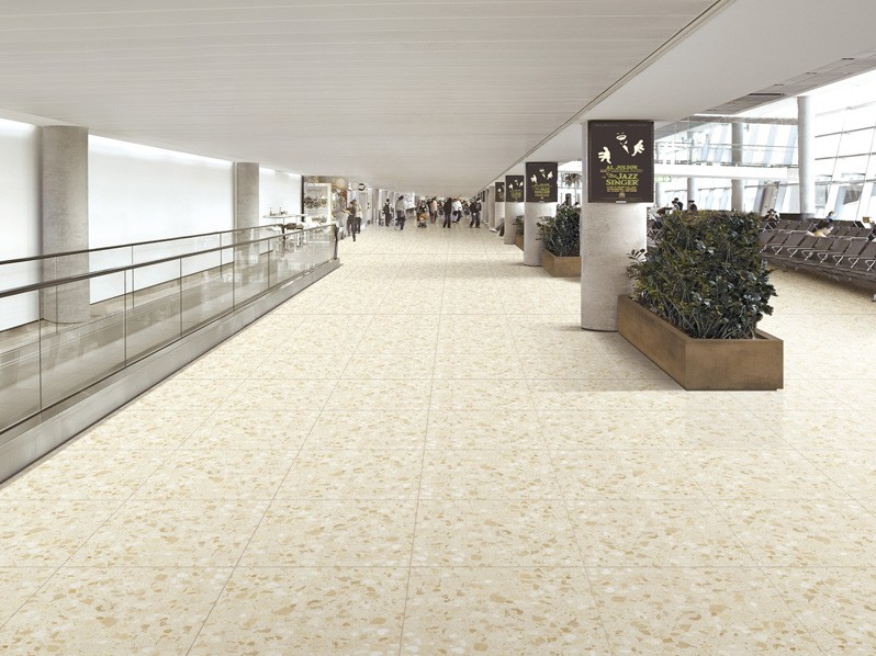 Cream Commercial Durable Inorganic Marble Tile